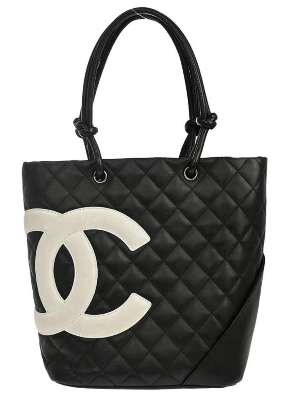 Chanel Black Calfskin Cambon Ligne Tote Handbag